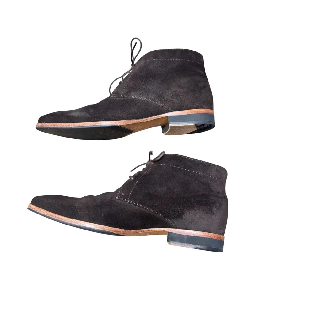 Wolf Shepherd Striker Chukka‎ Chocolate Calfskin Suede Boots Mens Size 9.5